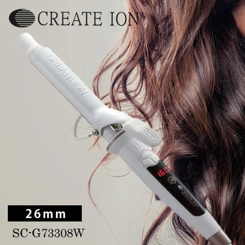クレイツ イオン エレメアカール 26mm SC-G73308W　エレメア コテ ヘアアイロン カールアイロン