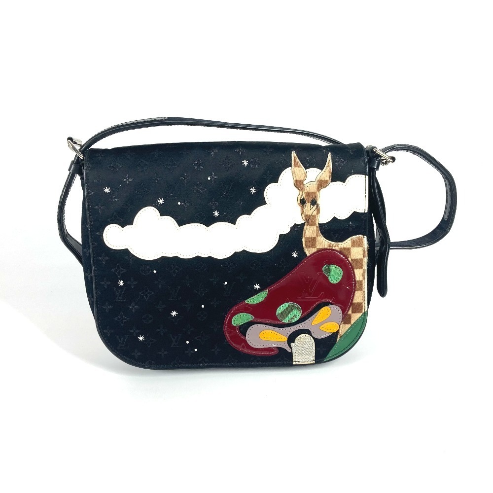 ショルダーバッグ M92273 コント ドゥ フェ ミュゼット モノグラムサテン 斜め掛け フラップ カバン ポシェット モノグラムサテンキャンバス ブラック