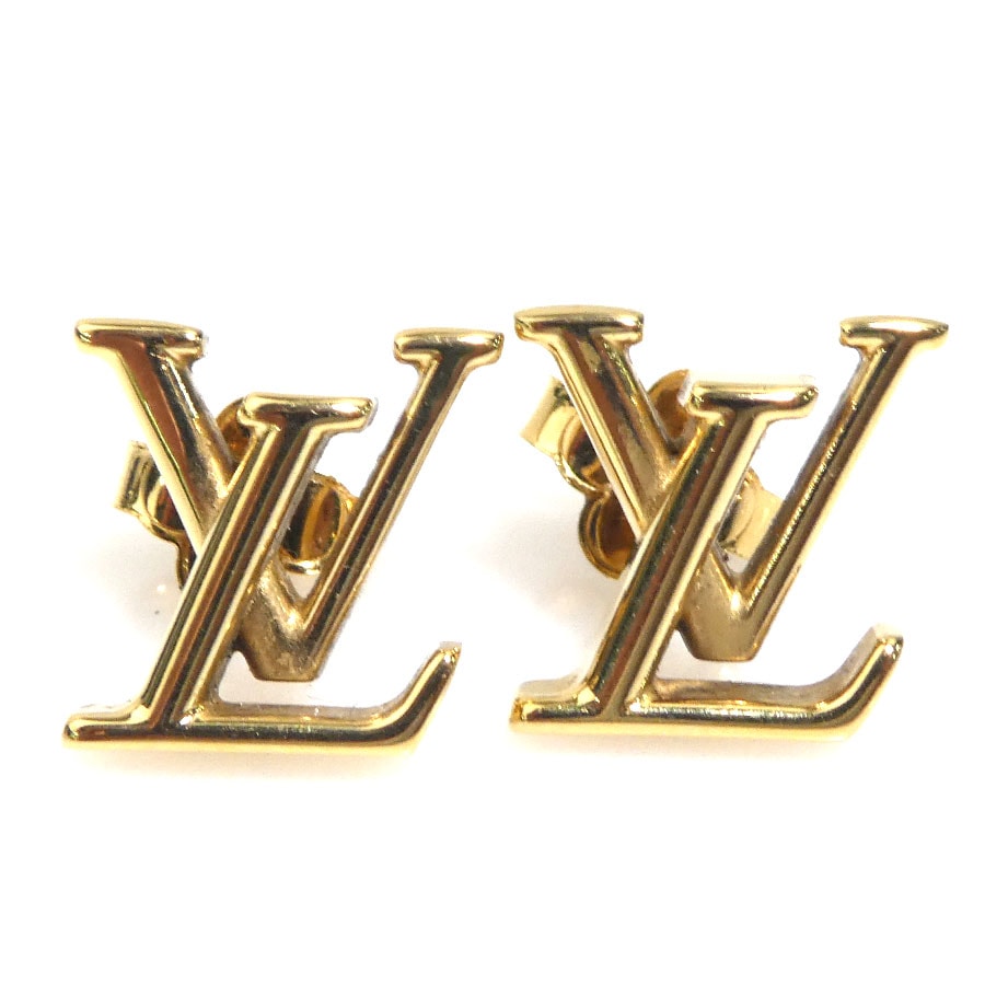 ルイ ヴィトン LOUIS VUITTON ピアス LV アイコニック メタル ゴールド レディース M00743 e60769k