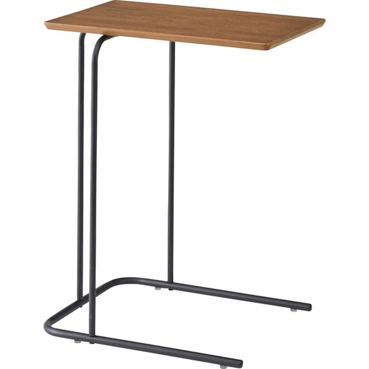 アーロン サイドテーブル 天然木化粧繊維板 オーク スチール 粉体塗装 ラッカー塗装