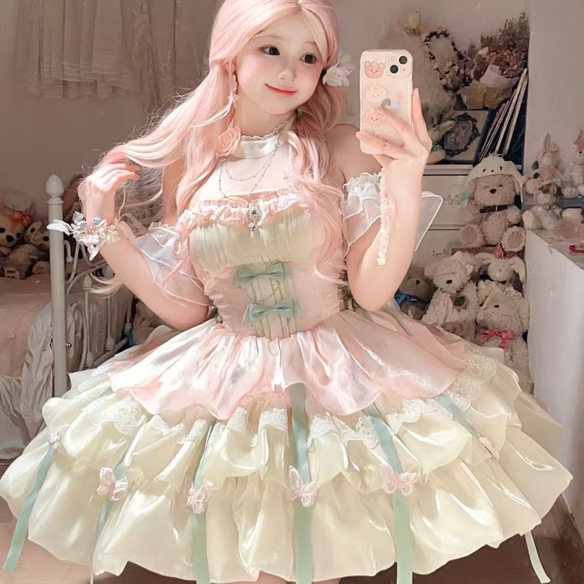 今年人気爆発中ロリータファッション 地雷 ゴスロリ レディース 量産型 ワンピ かわいい ワンピース 服 コスプレ ドレス