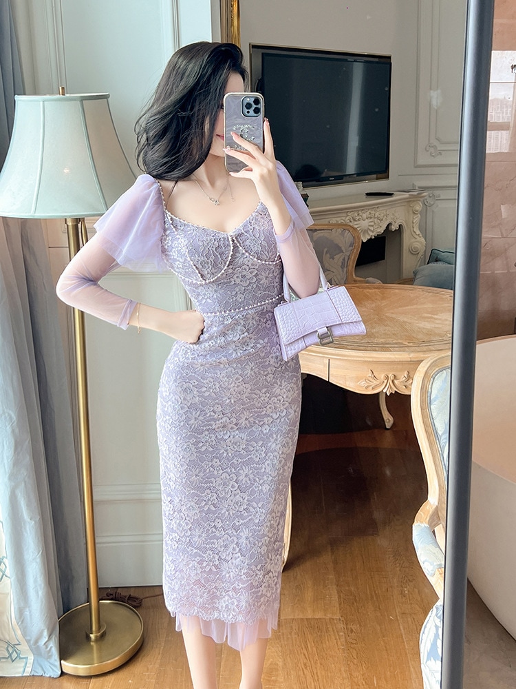 2025 春夏 ドレス ワンピース 花柄 レース キャバドレス 着痩せ 大人 卒業式 結婚式 ウェディング 二次会 発表会 パーティードレス レディースファッション