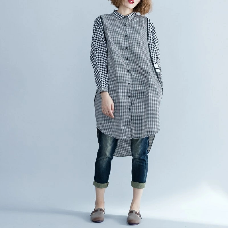 大きいサイズ ロングシャツ 長袖 無地 チェック柄 ホワイトデー ワンピース WILLS THOM チュニック きれいめ シャツワンピ レディース ブラウス シャツ コーデ 秋ミモレ 5,916円