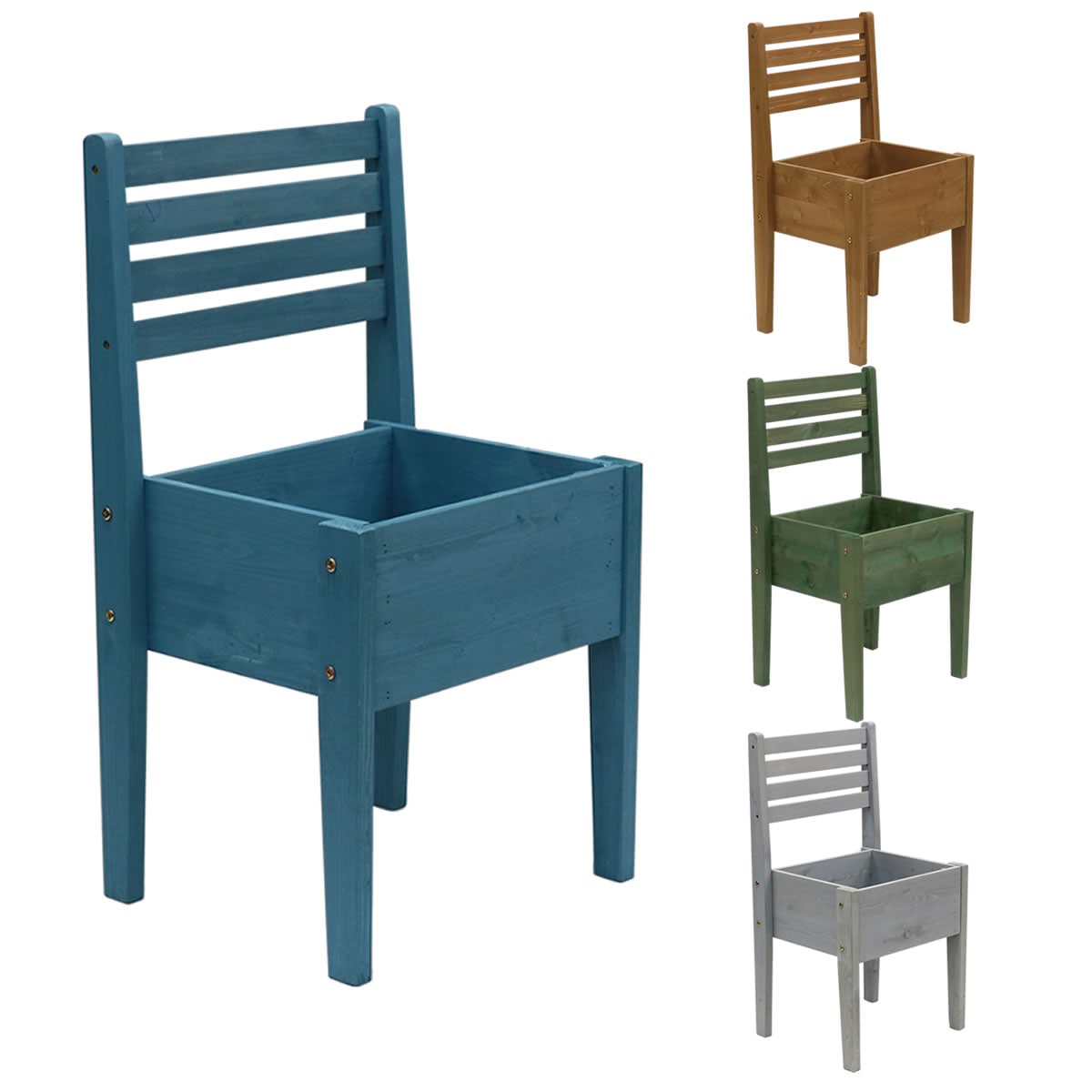 チェア型 プランタースタンド 天然木 ディスプレイスタンド 玄関／庭 アンティークテイスト 屋外用