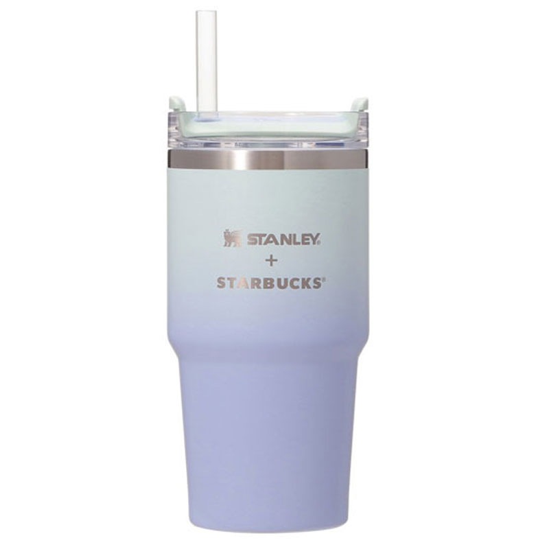 3WAYステンレスタンブラー STANLEY ミントグリーン グラデーション 591ml ストロー タンブラー 水筒 マイボトル ロゴ ピンク かわいい お返し ギフト プレゼント 就職祝い お祝い