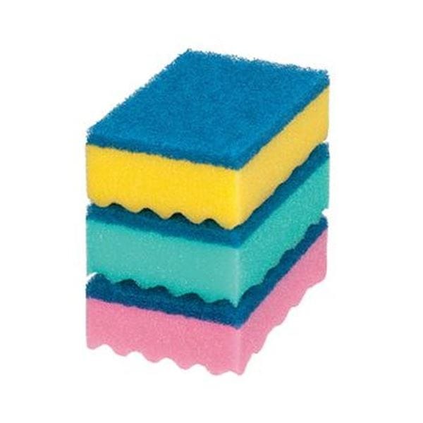 （まとめ）キクロン PRO スポンジたわしハードカラーアソート 1パック（3個）(×20セット)