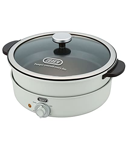 【Toffy/トフィー】 電気グリル鍋 (アッシュホワイト) K-HP2 鍋内鍋たこ焼きプレート
