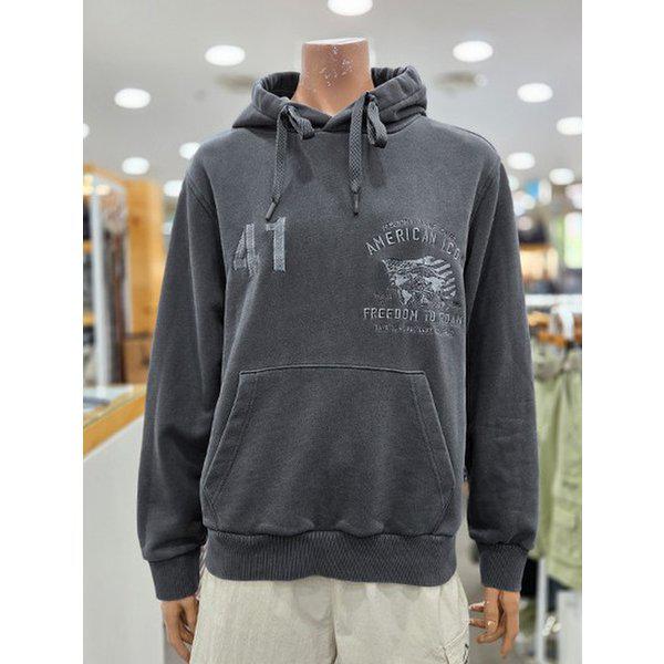 男女共用ガーメントダイイング41フード付きTシャツ(JQ3THU067)_DG