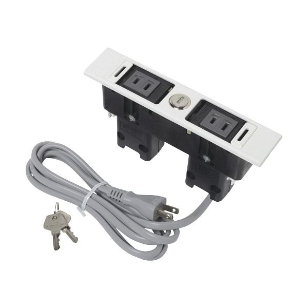 （まとめ）スガツネ工業デスクトップマルチタップDML型（210-020-482） DML-PP-L-WT 1個3セット