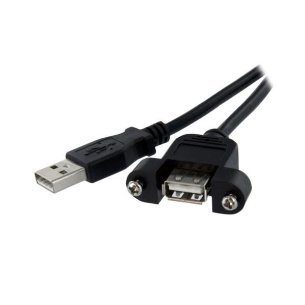 （まとめ） StarTech.com USB2.0パネルマウント型ケーブル 61cm パネルマウント用USB Aポート（メス）-USBAポート（オス） ブラック USBPNLAFAM2 [x3セット]