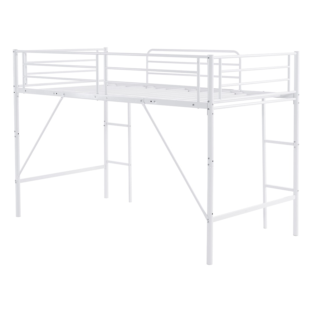 【新作】【ホワイト】ロフトベッド パイプベッド シングル ベッド デスク付 シングルベッド 木 収納 北欧風 子供部屋 スチール 耐震 ベッド 新作