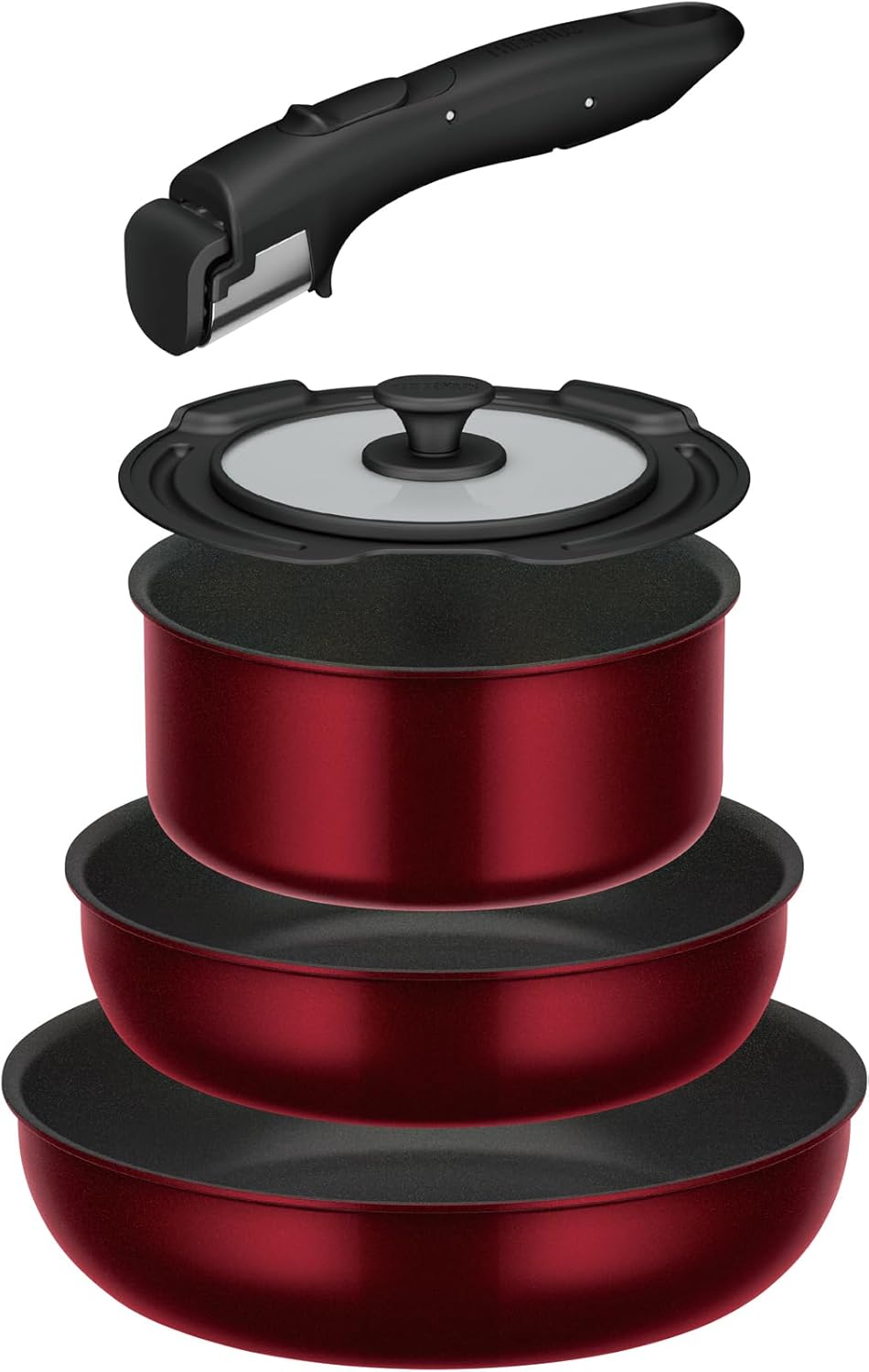 サーモス デュラブルシリーズ 取っ手のとれるフライパン5点セットDA IH・ガス対応 ディープレッド フライパン・鍋は食洗機対応 KSD-5A DR