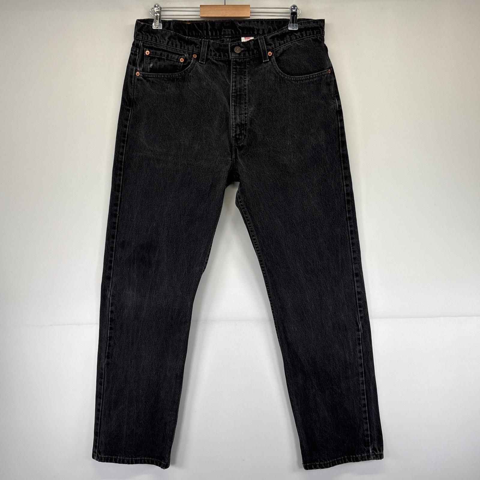 古着 90s/90年代 USA製 デニムパンツ 505 ストレート 大きいサイズ ジップ ジーンズ ジーパン 5ポケット 長ズボン w38 L32 ブラック メンズ