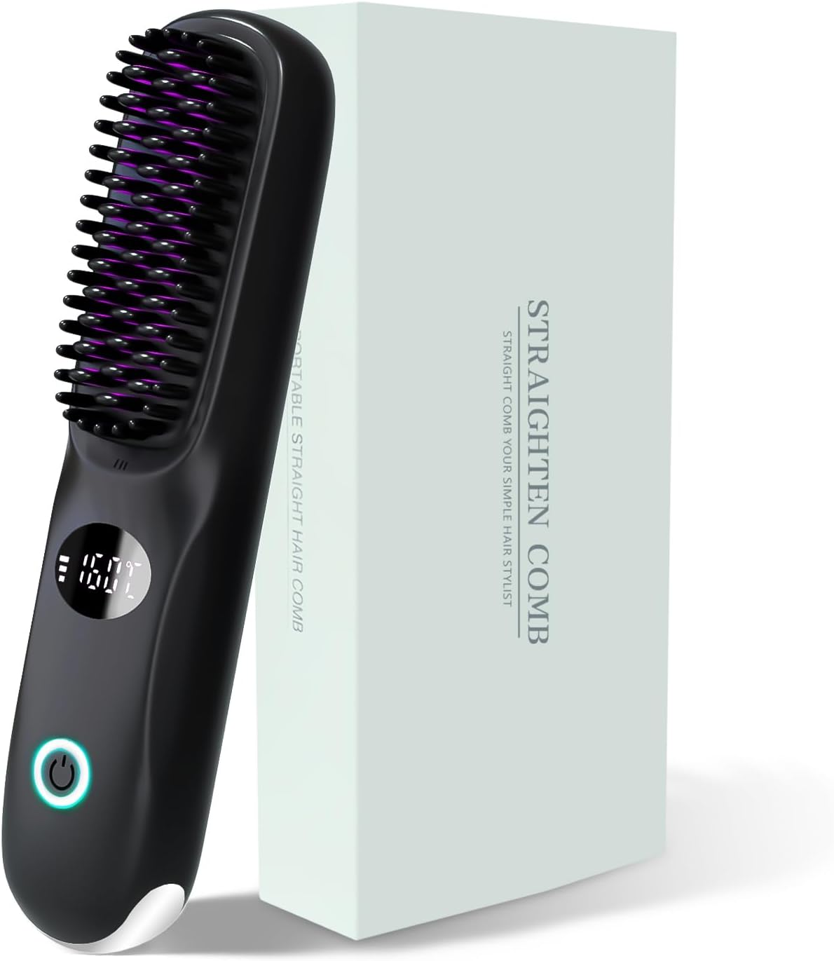 ヒートブラシ コードレス大容量5mAh 23g軽量ヘアアイロン ストレートブラシ ミニ 充電式 6分間使用可能 温度表示ディスプレイ バッテリー残量表示 4秒立ち上がり 持ち運び 16～2℃温度調整