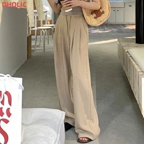 [メガ割りSALE]ストラップゴムワイドスラックス