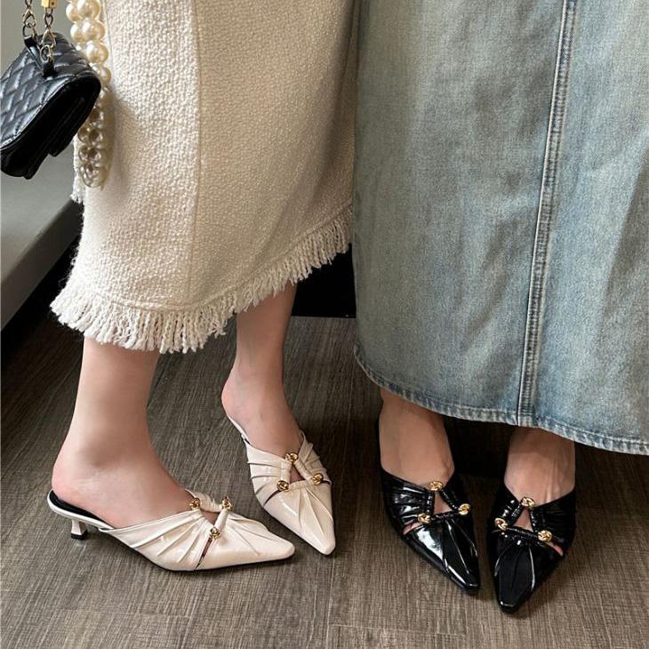 【期間限定】ミュール サンダル ポインテッドトゥ ストラップ レディース 歩きやすい 痛くない 【ash406-194】【予約販売：15-20日】宅込