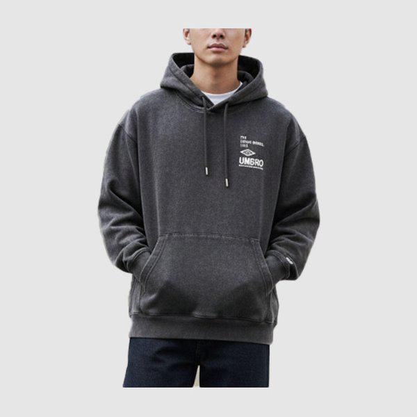 HBL オムグレイ ヴィンテージ アップリケ フード付きTシャツ UR121CHD21-DCH0