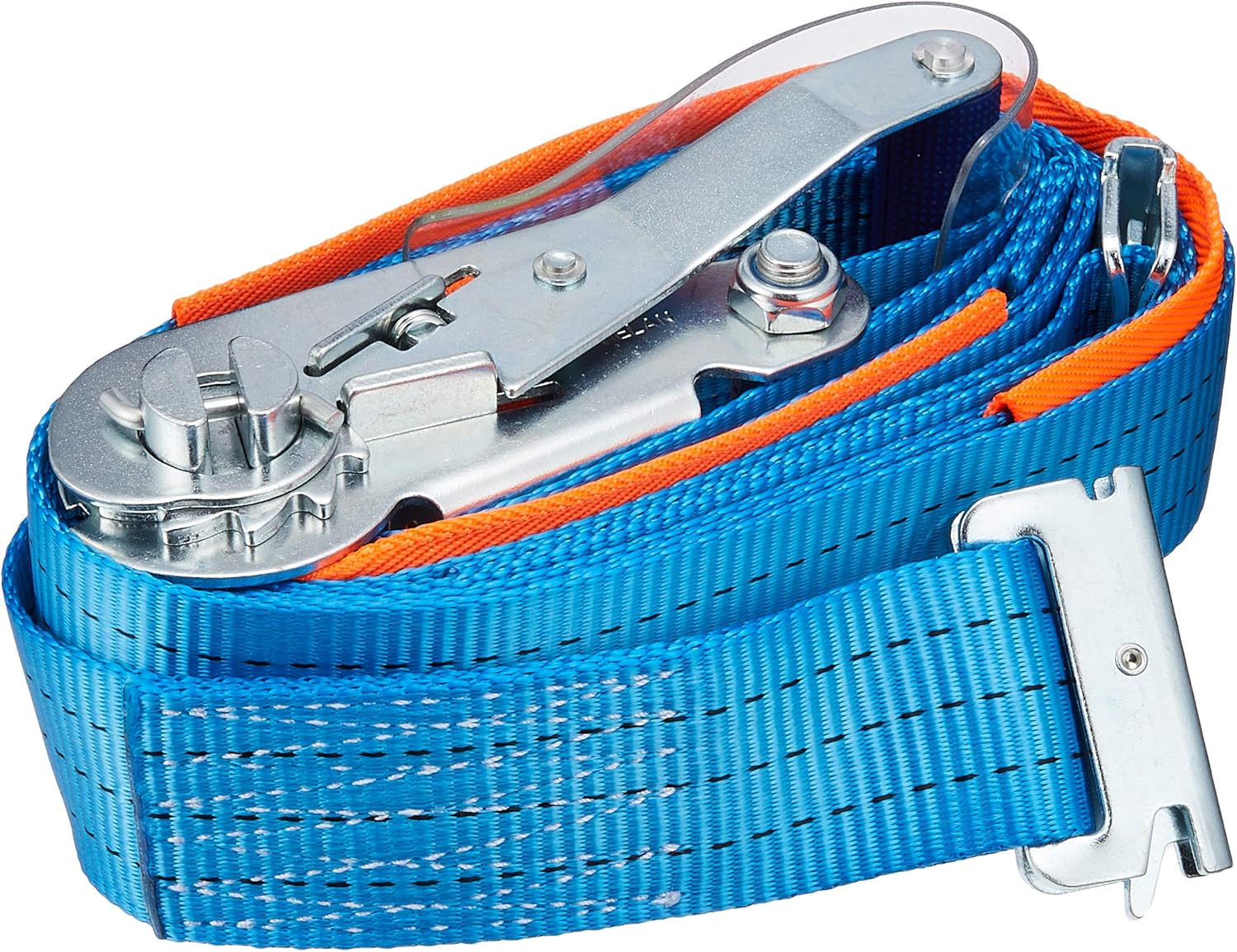 アヴィエラン AVIELAN ラッシングベルト 50mm幅 Rフック トラックレール対応 巻取 3m 固定 1.0m ブルー 右固定仕様