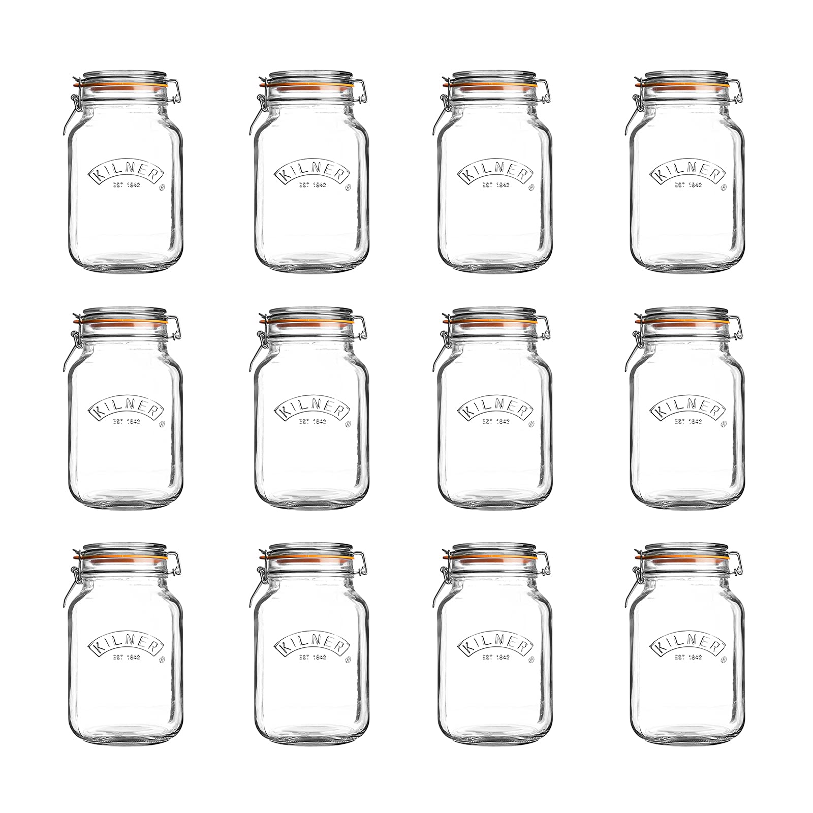 キルナー ガラス 保存容器 キャニスター 約1.5L 12個セット スクエア 25512(12) 13,799円