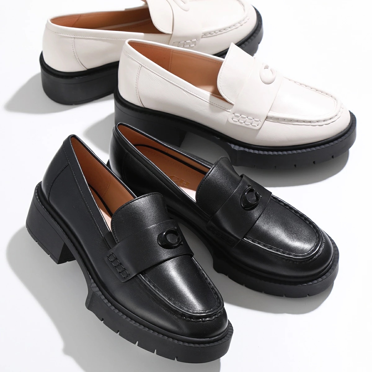 COACH コーチ ローファー LEAH LOAFER リア CB990 レディース シグネチャー レザー ラグソール シューズ 靴 カラー2色