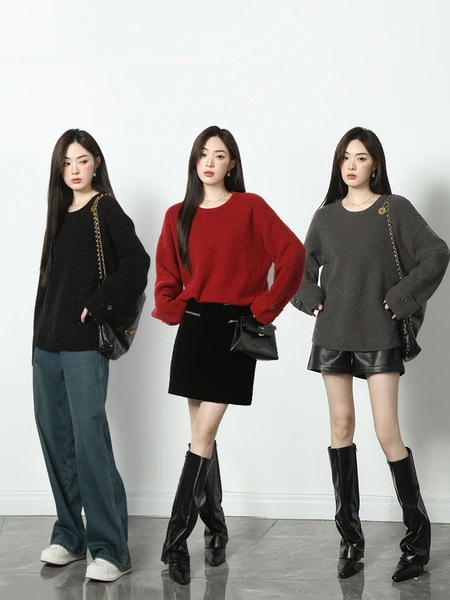 リエキッス ゴールドガーゼブライトシルクハイウェイトセーター