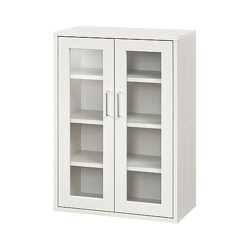 白井産業(Shirai) キャビネット カップボード キッチン収納 ガラス 同シリーズで組み合わせ自