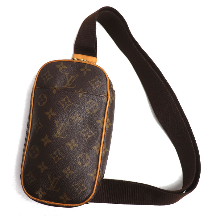 LOUIS VUITTON ルイヴィトン ポシェット ガンジュ ボディバッグ モノグラム ブラウン M51870 CA0060 メンズ 中古