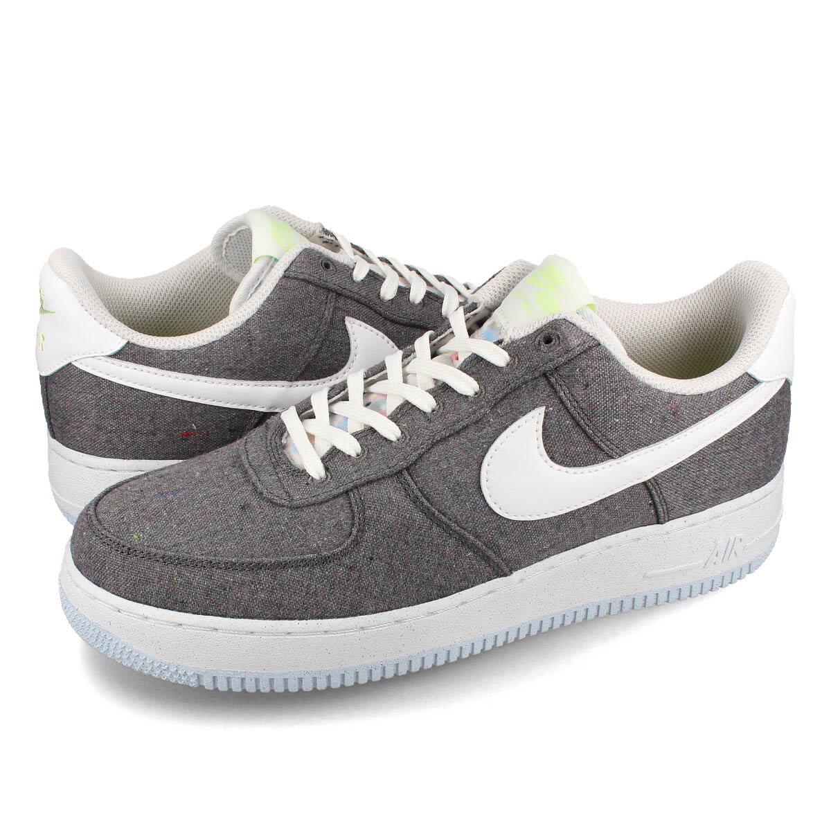 NIKE AIR FORCE 1 07 【RECYCLED CANVAS】 IRON GREY/WHITE/BARELY VOLT/CELES