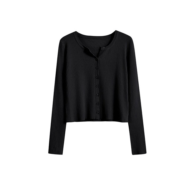 トップス カーディガン ニットセーター スリムフィット Vネック シングルブレスト 長袖 ショート丈 ショート 春 通勤 ボタン フリーサイズ ブラック 黒 イエロー 黄色 ミントグリーン ピンク 4,898円