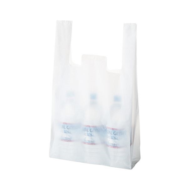 TANOSEE 乳白レジ袋 45号ヨコ300タテ530マチ幅140mm 1セット（1000枚：100枚10パック） 10セット