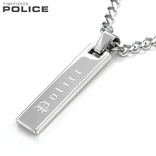 ポリス ネックレス POLICE チェーン プレート ペンダント シルバー ステンレス 25502P