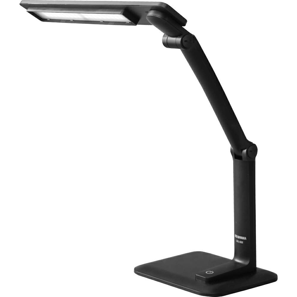 【文字が見やすい】 アイリスオーヤマ デスクライト 広可動 左右両利き 無段階調光 まぶしさガード付 高演色 省エネ 2500lx ポリカーボネート ブラック LDL-502-B