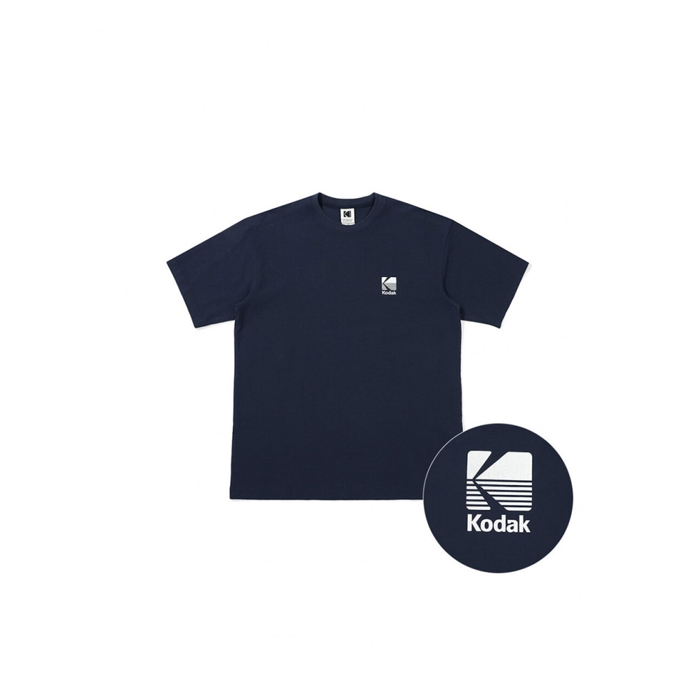 コダックアパレルビッグロゴセミオーバーフィットショートスリーブ T シャツネイビー