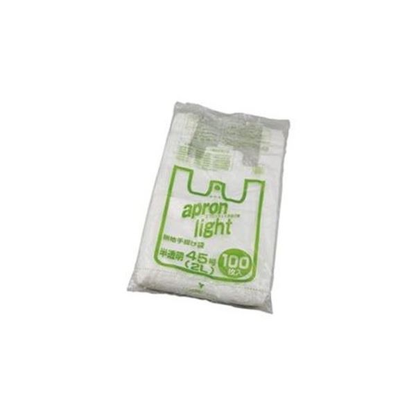 （まとめ）手提げ付ポリ袋 EL-N45-100 45号半透明 [x10セット]