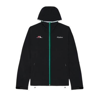 Malbon Golf純正 [MALBON X FUTURA] タグシェル フード付きジップアップジャケット ブラック (メンズ)