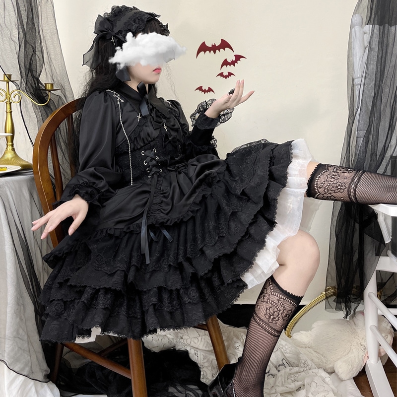 クロスメダルロリータゴシックダークjsk女性用ドレス