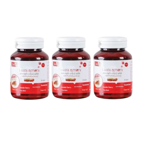 L-GLUTA amoni　30錠入り　3ボトルセット　グルタチオンサプリ 美白・肌荒れケア・アンチエイジングサポート　（エルグルタ アモニ）