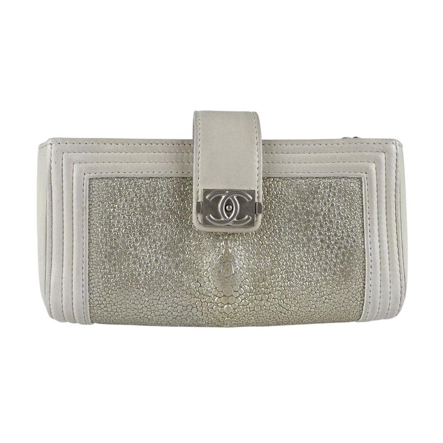 シャネル CHANEL ショルダーバッグ レザー/ガルーシャ アイボリー レディース z9937