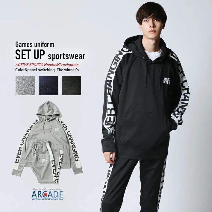 ジャージ 上下 メンズ セットアップ 秋 新作 トレーニングウェア パーカー ランニングウェア ストレッチ イージーパンツ スポーツウェア setup