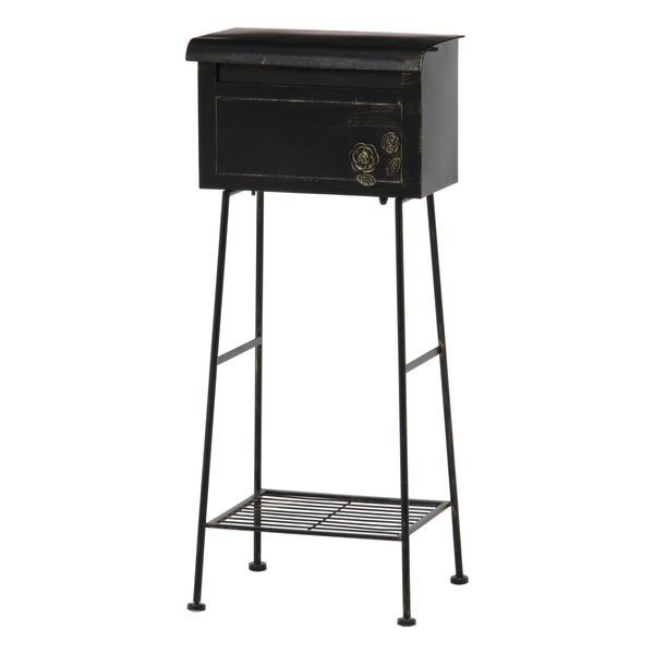 ガーデンポスト ローズ ブラック 横型 ガーデンポスト オブジェ ローズブラックヨコガタ