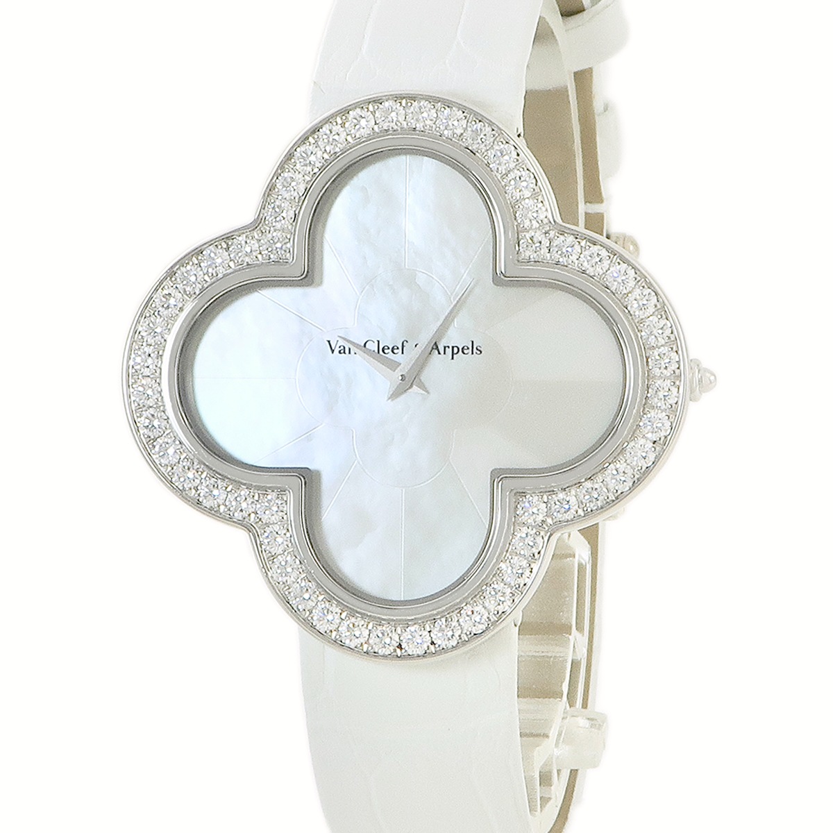 アルハンブラ VCAR030000 クオーツ メンズ レディース K18WG無垢 純正ダイヤ シェル 3年保証