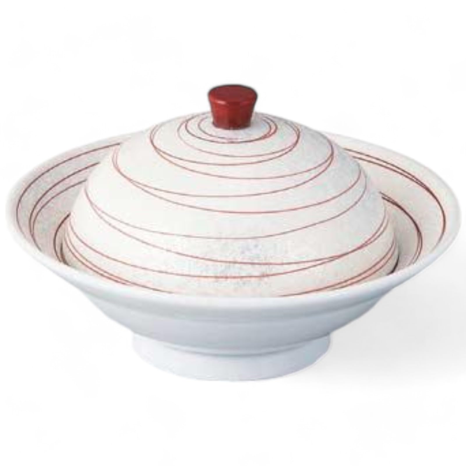 匠美風 有田焼 小鉢 蓋付き レッドパール乱線丸小 蓋物 日本製