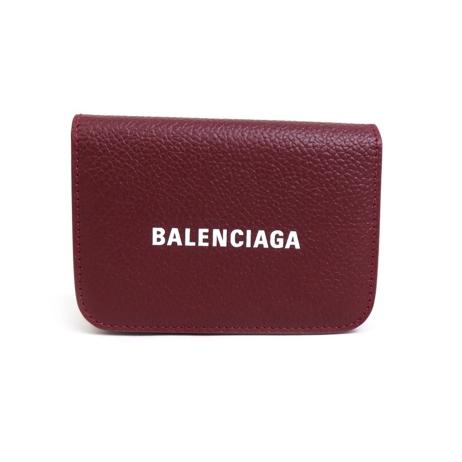 バレンシアガ BALENCIAGA 三つ折り財布 レザー ボルドー ユニセックス h30085g