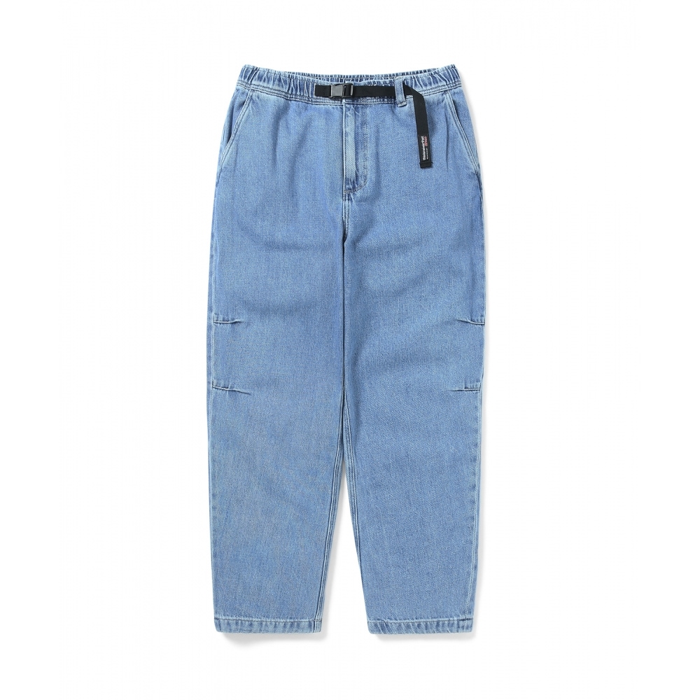 ディスイズネヴァーザットベルト付きデニムパンツライトブルー