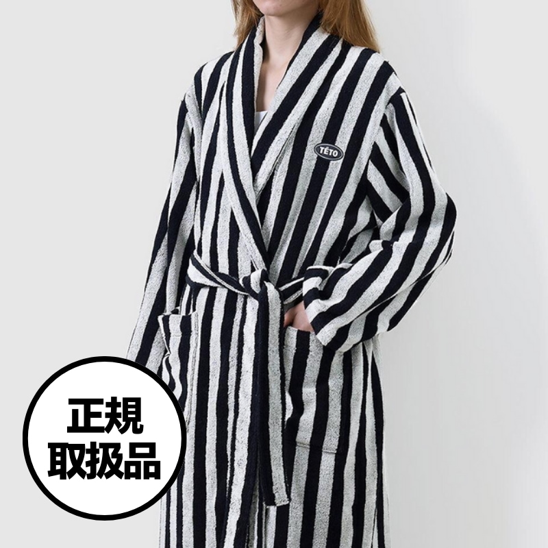 【TETO】ストライプ スーピマ バスローブ（3色）Stripe Supima Objet Bath Robe 正規取扱品