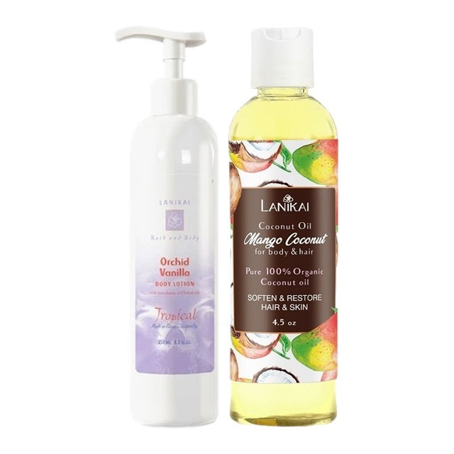 ラニカイ バス＆ボディ ボディローション＋ボディ＆ヘアオイルセット 250+130ml オーキッドバニラ+マンゴーココナッツ 8,145円