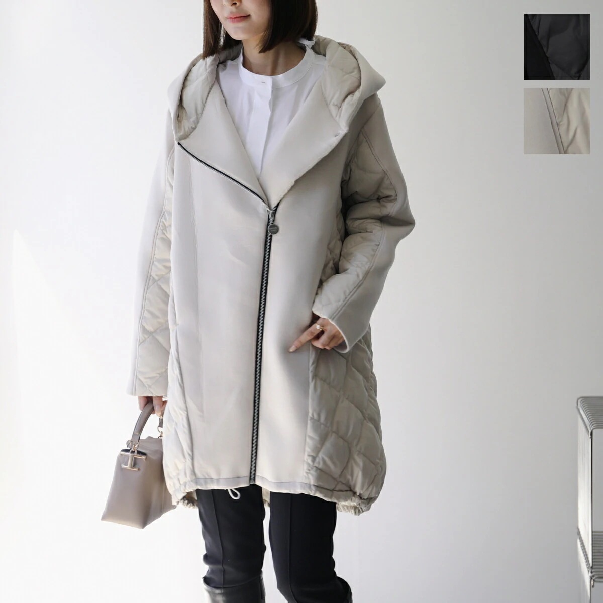 MARECHAL TERRE マルシャル・テル ダウン コート ZMT224CO330A レディース ミドル丈 ジャケット パーカー キルティング コンビ カラー2色 【ts_megapo】