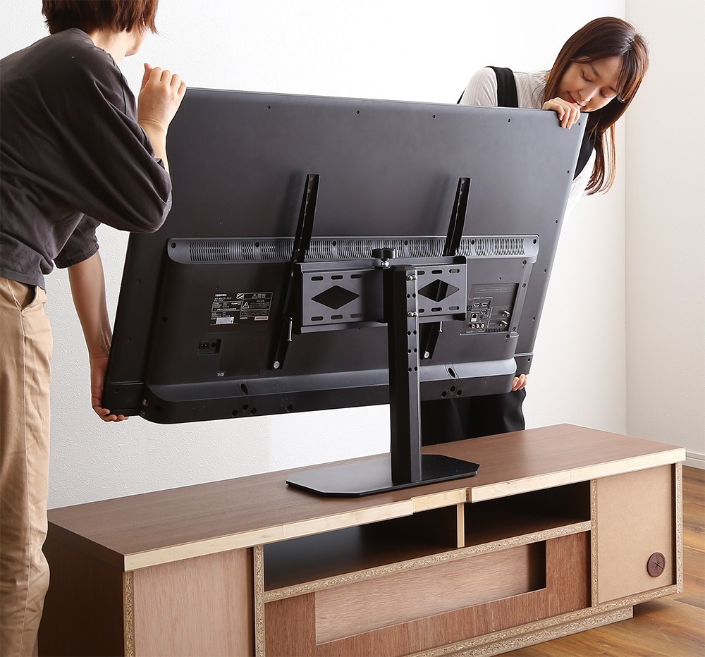 テレビ台 スタンド コーナー 壁寄せ 卓上ミニサイズ 首振りスイング機能 高さ調節 50型まで対応