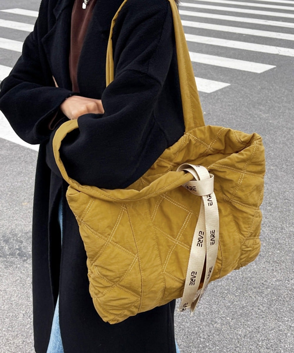 Qoo10 キルティングバッグ トートバッグ ラージ