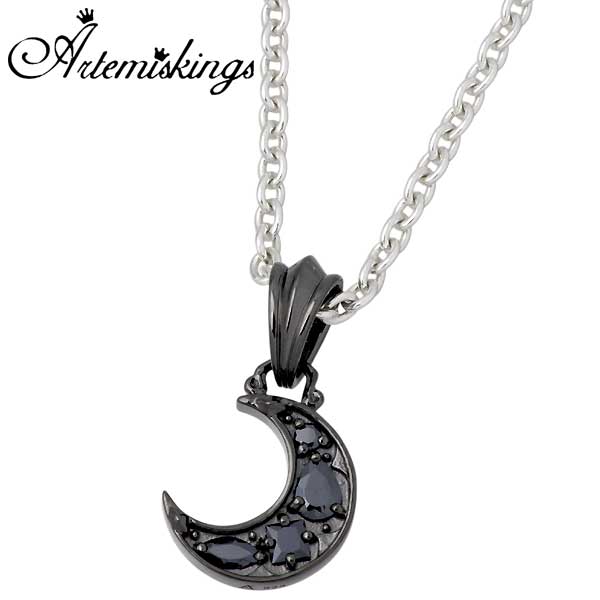 アルテミスキングス ARTEMIS KINGS ダークネスムーンチャーム シルバー ネックレス アクセサリー ブラックキュービック シルバー 925 スターリングシルバー AKP0085CL60